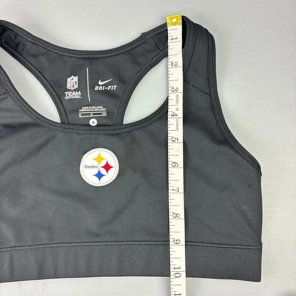 Nike Dri-FIT NFL Pittsburg Steelers Nike Pro Women's Sports Bra Small Black